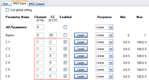 Step 00 - Preliminary step - open the Remote Control preset settings and check that you have the following MIDI input setup